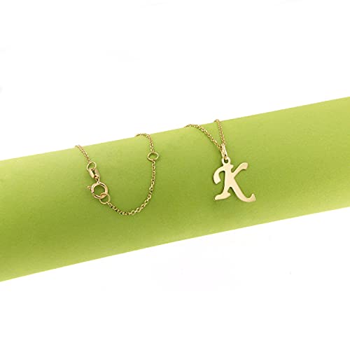 Collar de Oro Amarillo 9 quilates con letra K para mujer Collar de Oro Amarillo 9 quilates con letra K para mujer