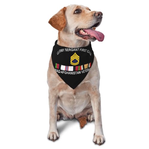 Us Army Sergant First Class Iraq-Afghanistan Veteran Dog Scarf Pet Bandana Cat Pet Bibs