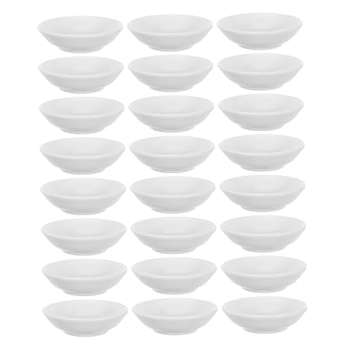 Cabilock White Dipping Sauce Trays 24 Small Condiment Bowls Great for Soy Sauce Sushi Seasonings Space-saving Dinnerware