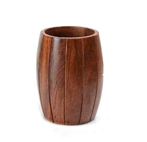 Image of Craftland Handmade Wooden (sheesham) Barrel Shaped Cutlery Holder /Spoon Holder /Multipurpose Stand (Set of 2)