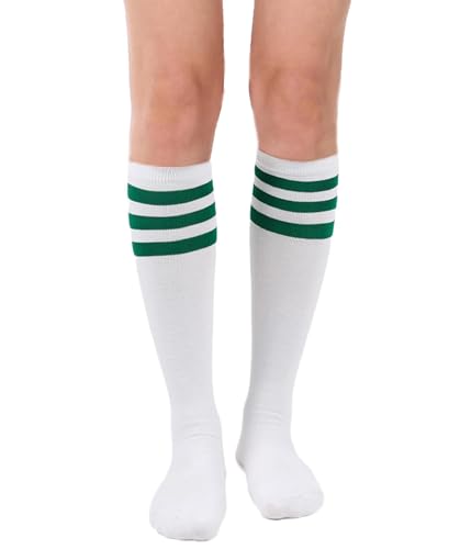 Image of Women's Knee High Athletic Socks Casual Stripes Tube Socks Outdoor Sport Socks