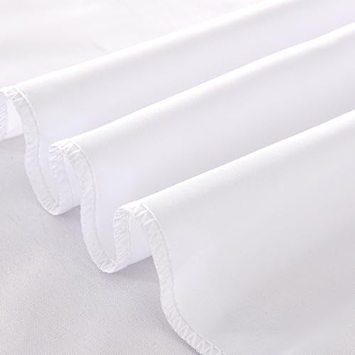 ZarzaaSik 2-Pack 60x102 inch White Table Cloths, Solid Stain and Wrinkle Resistant Oblong Tablecloth, Premium Plain Weave Polyester Fabric Rectangle Table Linen Covers for Hotel, Wedding