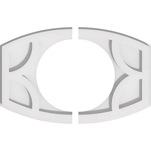 Image of Ekena Millwork CMP14X9KY2-07000 Kailey Architectural Grade PVC Contemporary, Two Piece Urethane Ceiling Medallions 14 inchW x 9 3 /8 inchH x 7 inchID x 7 1 /2 inchC x 1 inchP