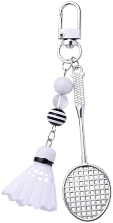 Badminton Team Gifts for Sportsman Coach Players Trainer Birthday Christmas Gift Badminton Racket Pendant Keychain Accessories for Handbag Schoolbag Decor Key Chain Sports Themed Bag Charm image 2