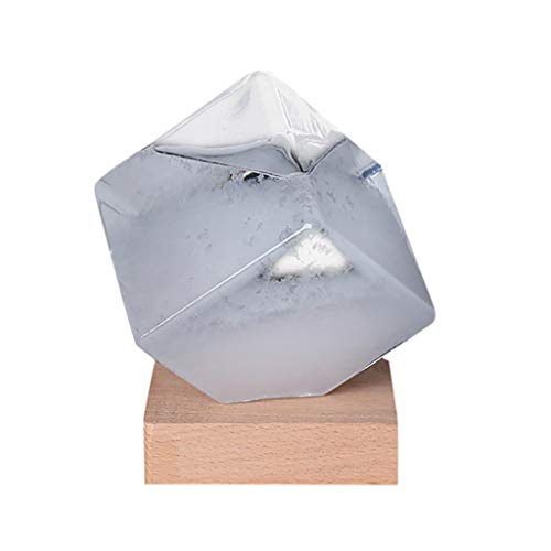 Sturmglas 94 × 94 × 110 mm Wettervorhersage Glas Wasser Würfel Wetter Einzelteil Flasche Buntes Tischplatten Transparentes Kristallglas