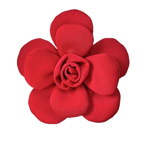 Image of Chunky Fabric Flower Brooch Pin for Women Girls Fashion Dainty Layered Rose Camellia Flowers Corsage Boutonniere Brooches Lapel Pins Elegant Wedding Holiday Party Dress Accessories Jewelry