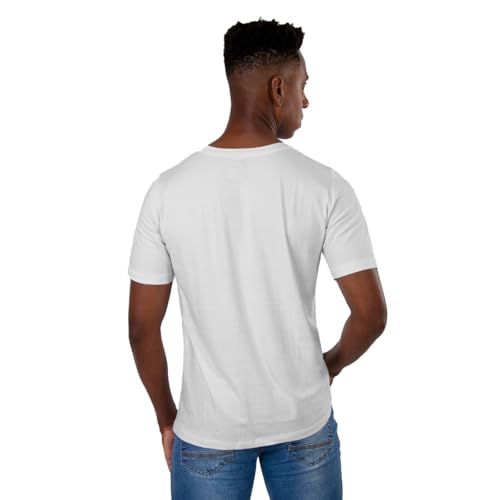 Kit 2 Camisetas Slim Fit de Algodão Egípcio para Homens (2 Brancos, G)