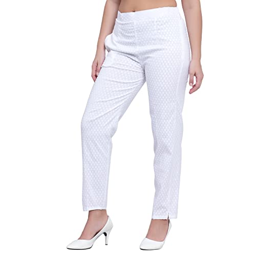 Image of BLUE STAR SHARK (Combo Ravishing Glamarours Cotton Chicken Stretchable Casual Cigarette Lycra Pants for Girls /Ladies /Women
