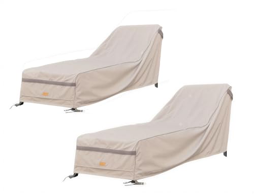 Garden Balsam Patio Chaise Lounge Cover Waterproof,Heavy Duty Outdoor Lounge Chair Covers,Beige Durable Patio...