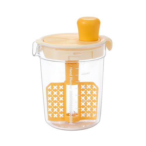 Mezclador de aderezo de ensalada, vaso mezclador de filtro de huevo de 500 ml con báscula, botella mezcladora manual para huevo, masa, aderezo de ensalada