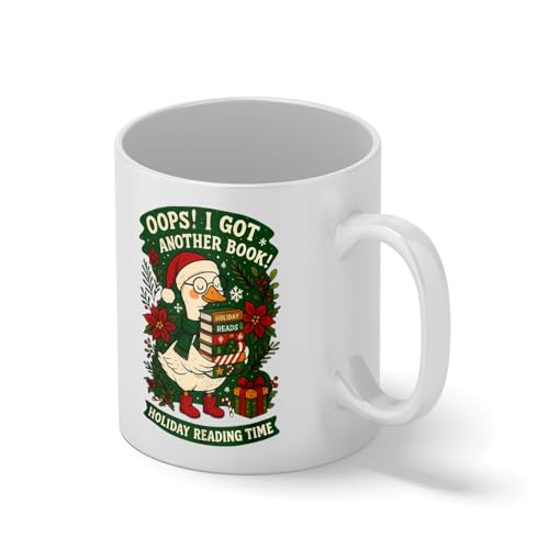 Holiday Reading – Book Lovers Goose Tasse blanche Café Mug