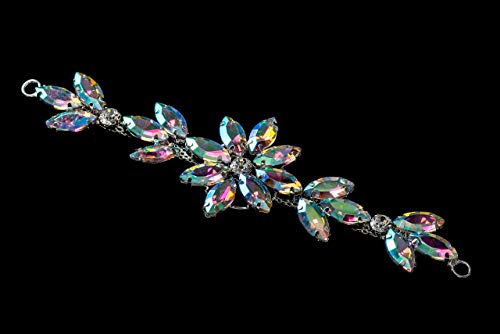 Trimming Shop Gorgeous Clear AB Crystals Rhinestone Diamante Motif Sewing Applique Patch for Wedding Bridal Dress Casual or Formal Wear Fashion Accessories - Image 2