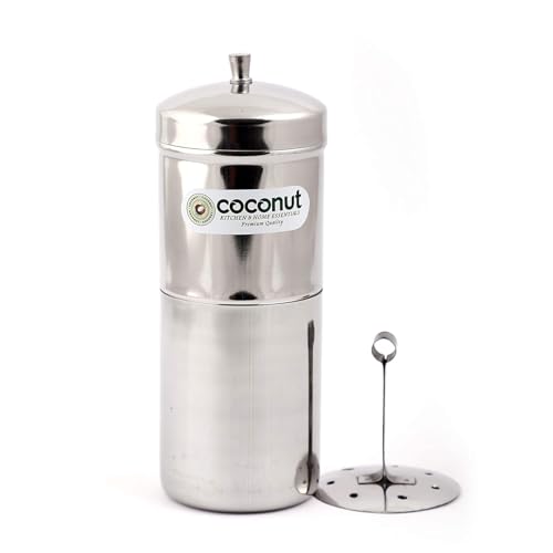 Image of Coconut Stainless Steel - Filter Coffee Maker | South Indian Style Kaapi Drip Decoction Maker | Traditional Brewing Process for Authentic Coffee Experience (No.0 (125ML))