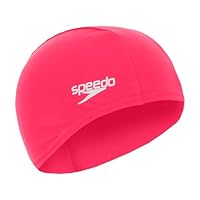 Speedo Unisex-Youth Polyester Swimming Cap | Kids Swim, Scarlet, One Size