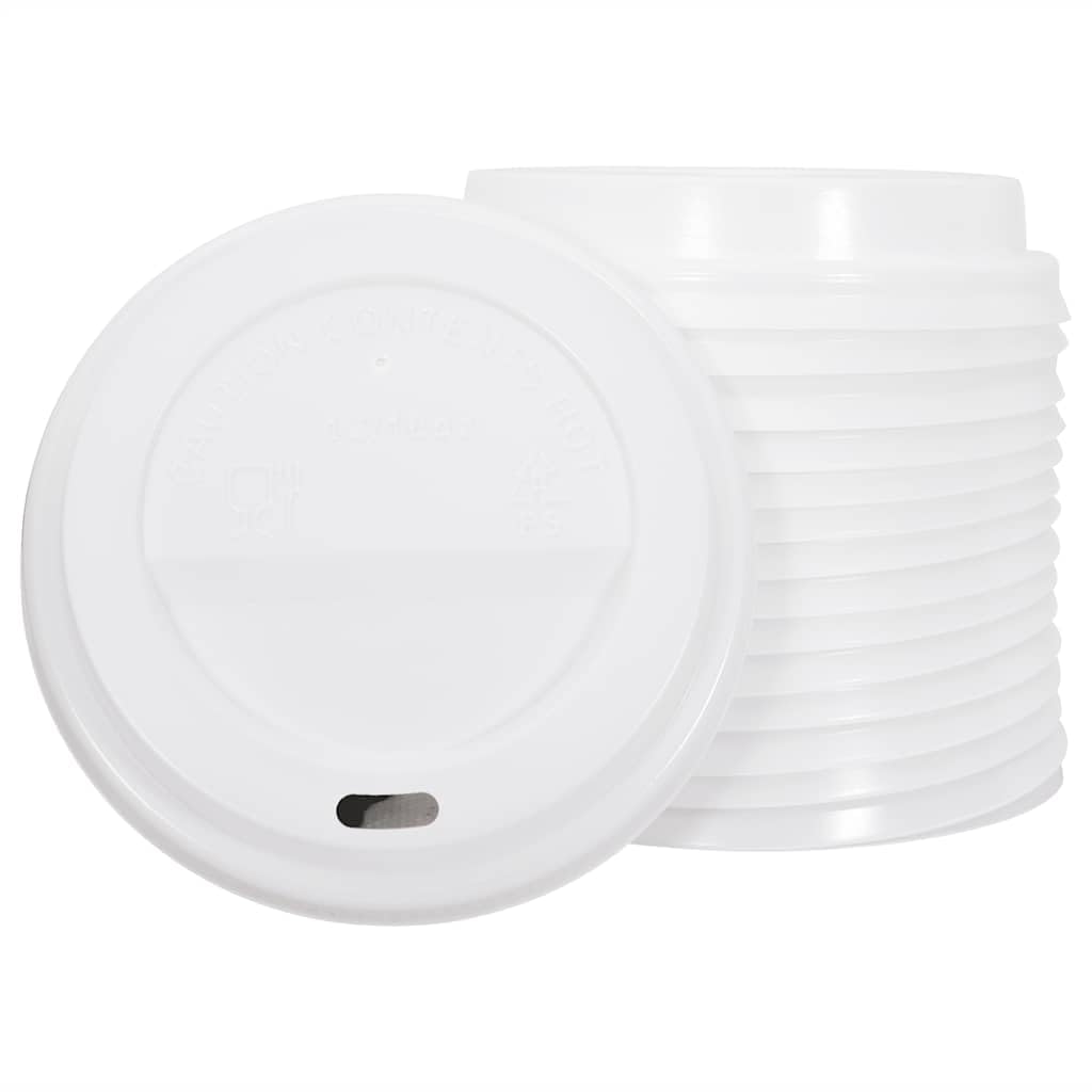 Vasos de papel de papel con tapas, 1000 unidades, 400 ml, marrón, plástico, blanco, compatibles, gastronomía, catering, fiestas, eventos, bebidas calientes, bebidas frías, batidos, agua, para