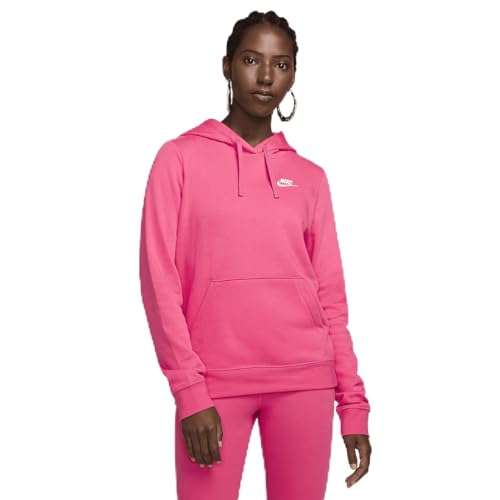 Nike Sportswear Club Fleece Women's Pullover Hoodie (DQ5793-629, Aster Pink/White) Size X-Small