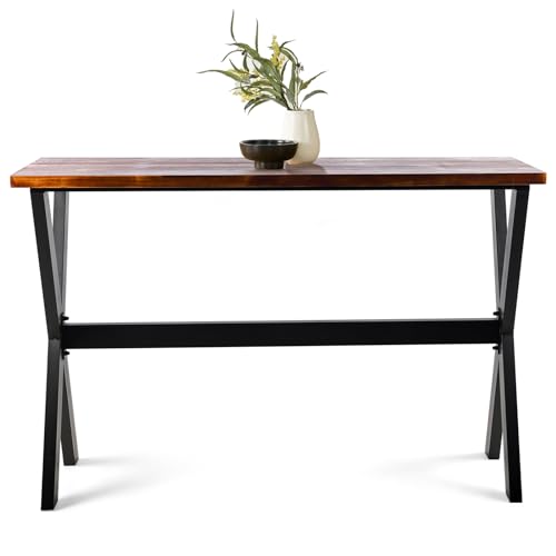Bar-Table-4724L4133H-Bar-Height-Pub-Table-High-Top-Rectangular-Sofa-Console-Table-Kitchen-Dining-Coffee-Table-for-Narrow-Space-Living-Room-Indoor-Rustic-Brown-Wood-Industrial-Black-Metal Bar Table 4724L4133H Bar Height Pub Table High Top Rectangular Sofa Console Table Kitchen Dining Coffee Table for Narrow Space Living Room Indoor Rustic Brown Wood Industrial Black Metal