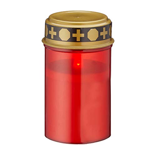 4er-Set LED Grablicht batteriebetrieben rot Grabkerze Grableuchte Grabschmuck Friedhof Trauer (4 x LED Grablicht)