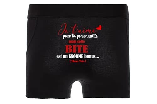 Boxer Humoristique Pour Homme - Message Drôle Personnalisable, Cadeau Saint-Valentin, Anniversaire, Confortable, Tailles S à XXL
