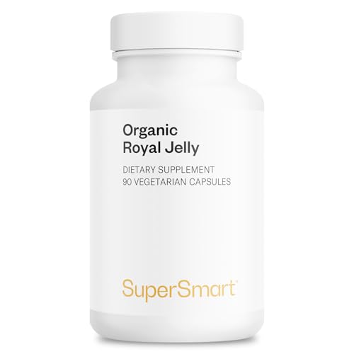 Supersmart - Organic Royal Jelly 300mg per Day (High Strength 4% 10-HDA) - Freeze-Dried Fresh Royal Jelly Supplement | Non-GMO & Gluten Free - 90 Vegetarian Capsules