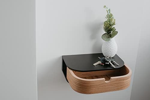 Vintage Hanging Wall Shelf with Drawer - Small Floating Shelf with Table, Perfect for Hallway