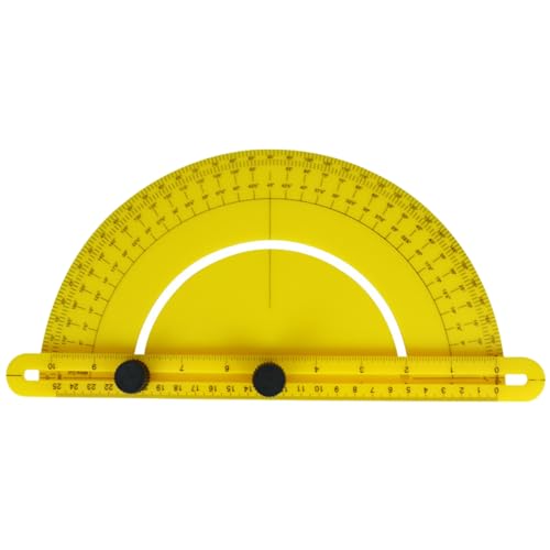 Transportador de ángulos 180° para carpintería y construcción miniatura 1