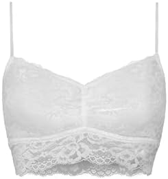 Snocks Spitzen BH Damen ohne Bügel - Bralette & Bustier aus Spitze | ungepolstert, kein Push-up, verstellbare Träger, weicher Gummibund, leicht transparente Optik, Gr. XS - XL