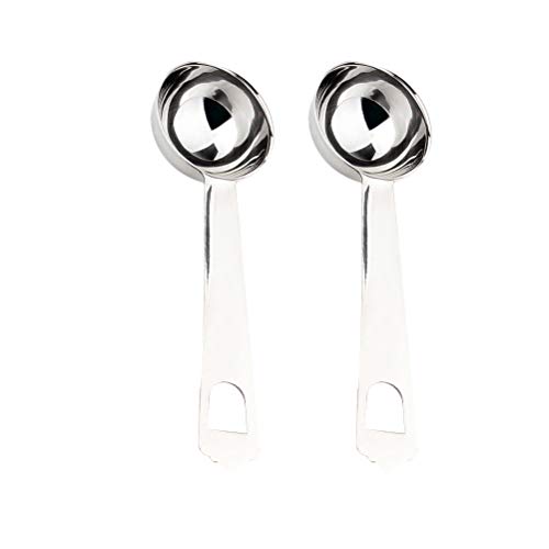 DOITOOL Measuring Spoons, 2pcs Kitchen Stainless Steel Fruit Scoop 20ml Measuring Spoon Fruit Scoop Coffee Tea Measure Spoon for Home (Silver)
