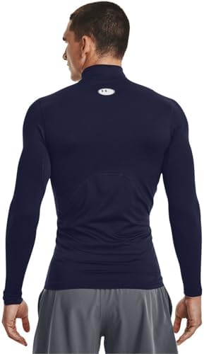 Under Armour Men's ColdGear Armour Compression Mock , Midnight Navy (410)/White, Large - 2