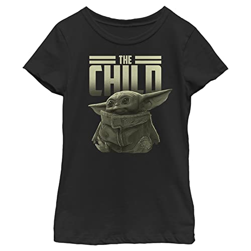 Image of STAR WARS Girl's The Mandalorian The Child Text T-Shirt
