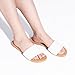 FITORY Women's Slide Sandals Fashion Round Toe With Classic Single Strap Slippers for Summer White Size 8.5