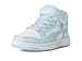 Puma, Unisex, Rebound Layup Mid Hook and Loop (Little Kid), Puma White/ICY Blue, 13, Medium