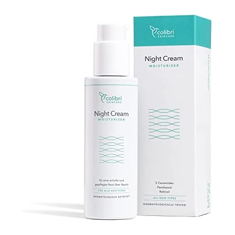 colibri skincare Nachtpflege mit Retinol und Hyaluron Serum - straffende Anti Aging Nachtcreme für Frauen und Männer - 80ml pflegende Gesichtscreme gegen Falten - Made in Germany Cover