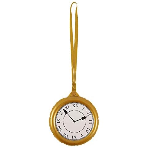 Inflatable Gold Jumbo Clock Medallion Giant Pocket Watch Party Prop Necklace Cover