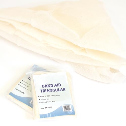 NOVAMEDIC First Aid Triangular Splint Bandage with Safety Pins for Sprain and Fracture Support, Latex-Free Non-Woven Cotton, 40x40x56 cm (Pack of 24)
