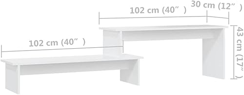 Miniatura 6 de Mueble de TV, mueble de alta fidelidad, centro de entretenimiento, sala de estar, dormitorio, muebles para el hogar, blanco de 71 x 12 x 17 pulgadas