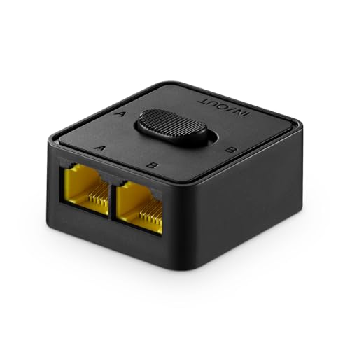 Binardat Switch di rete da 10 Gigabit, 10 G/5 G/2,5 G/1000 M/100 Mbps, selettore passivo Ethernet, in/off alla rete A o B, switch manuale bidirezionale, nessuna alimentazione necessaria