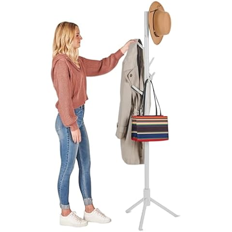 MEILEWLE Adjustable Coat Rack with 6 Hooks Cover