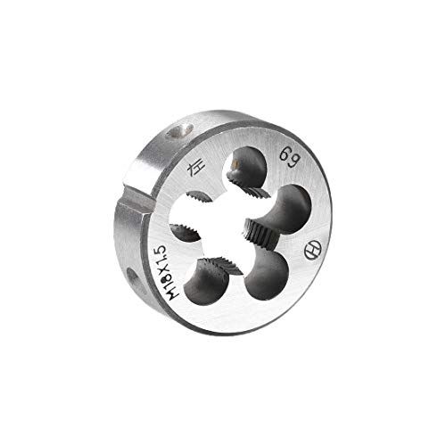 uxcell M18 X 1.5 Metric Round Die, Machine Thread Left Hand Threading Die, Alloy Steel