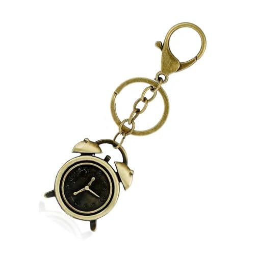 ZYCZFC Bronze Keychain Alarm Clock Model Bronze Alarm Clock Model Keyring Delicate Keychain for Men and Women Can Be Used As A Festive Birthday Gift Prize