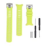 [DJASHDNZJX] スント D4 D4i Novo用交換用ウォッチバンド、ステンレススチール留め具と取り外しツール付きの調整可能シリコーンリストバンド、男性用・女性用の防水コンフォートフィットストラップ (緑)