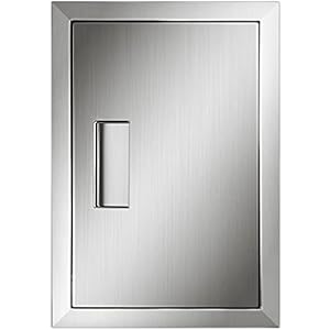 HIOSTAO Outdoor Kitchen Doors,20 W x 24H Inch BBQ Access Door Stainless Steel,Integrated Built-in Handle,Thickened Plate Hydraulic Automatic Buffering Hinge Vertical for BBQ Island, Grilling Station