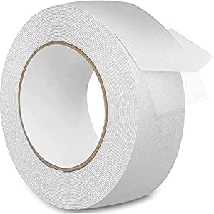 CLIPPER Anti-Skid Tape For Stairs High Traction Abrasive Tape Self Adhesive Waterproof Non Slip Strips for Slippery Floors, Indoor, Outdoor, Staircase, Ramps (5 CM x 5 M) (White)