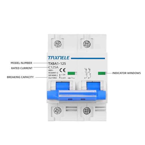 Magnetotérmico DZ47 NC 400V 2P 125A interruptor automático tipo C 4