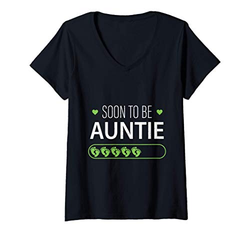 Donna soon to be Auntie aunt gifts for women New aunt pregnancy Maglietta con Collo a V