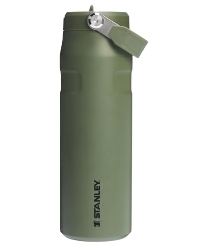 Image of Stanley IceFlow Flip Straw 2.0 Water Bottle 24 OZ | Built-In Straw with Larger Opening | Lightweight & Leak-Resistant | Insulated Stainless Steel | BPA-Free | Dried Pine