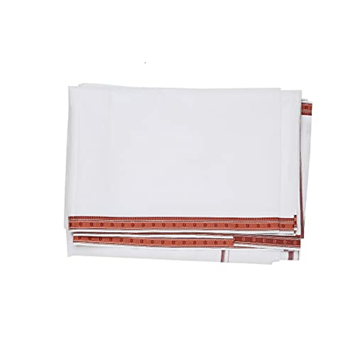 Aditri Creation Thin Dhoti Cotton Dhoti's, Full Length, Men's Ethnic Wear, White, Single Piece Indian traditional Dhoti with 1inch Large Border