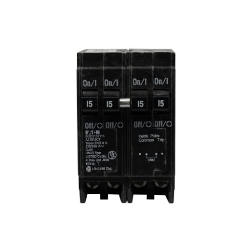 Eaton One 15 Amp 2 Pole And One 30 Amp 2 Pole Type Br, Bqc Quadplex Circuit Breaker #TOP26