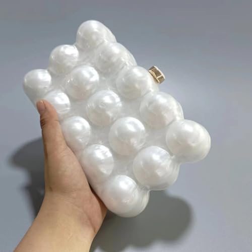 Image of Acrylic Bubble Bag Luxury Marble Clutch Evening Purses for Women Glitter Handbag for Wedding Party Prom