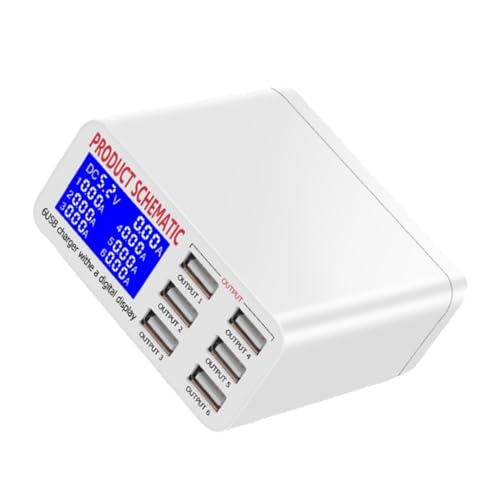 Estación de carga USB contra cortocircuitos de 40w y 6 puertos para móviles seguros
